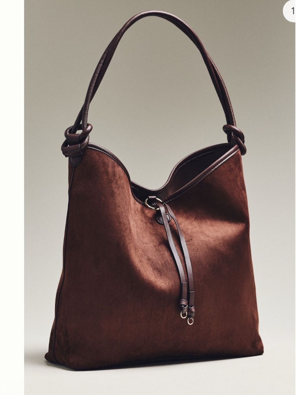 Anthropologie Mali + Lili Knotted Faux Suede Tote Bag New With Tags